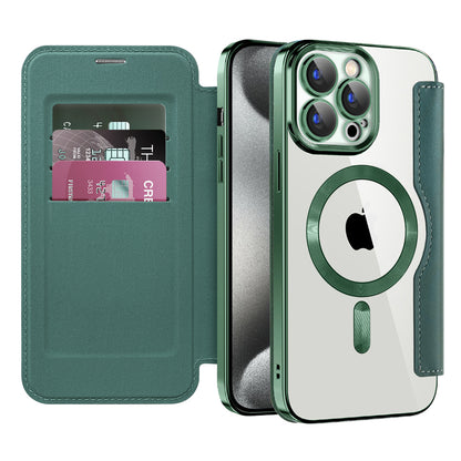 Capa MagSafe para Apple iPhone 15 Pro Max, Techsuit, SmartMag Book, Verde