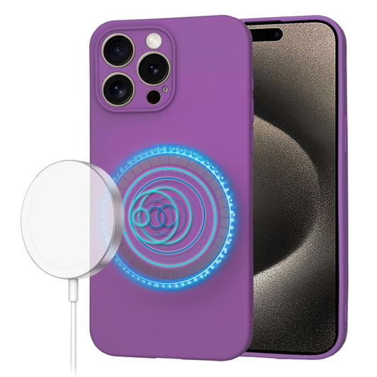 Capa MagSafe para Apple iPhone 15 Pro Max, Techsuit, SoftFlex, Roxo