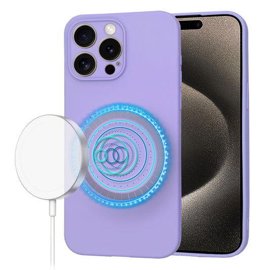 Capa MagSafe para Apple iPhone 15 Pro Max, Techsuit, SoftFlex, Roxo Claro