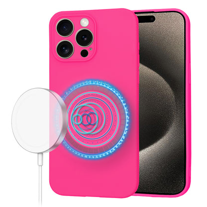 Capa MagSafe para Apple iPhone 15 Pro Max, Techsuit, SoftFlex, Rosa Escuro