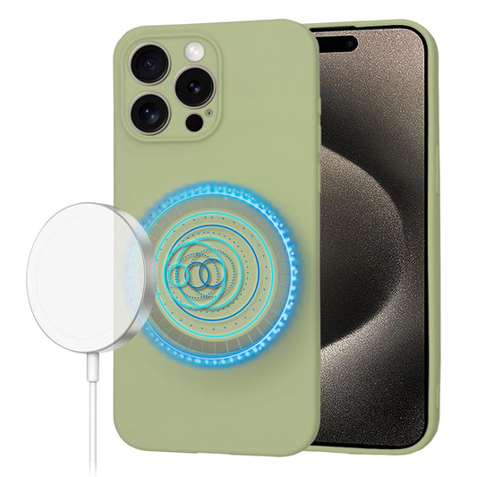 Capa MagSafe para Apple iPhone 15 Pro Max, Techsuit, SoftFlex, Matcha