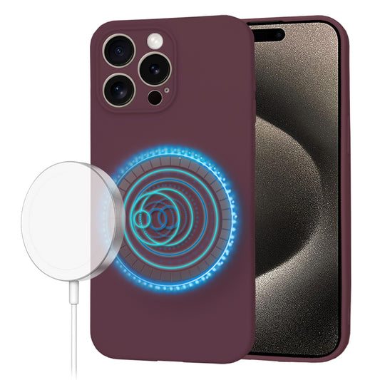 Capa MagSafe para Apple iPhone 15 Pro Max, Techsuit, SoftFlex, Vinho