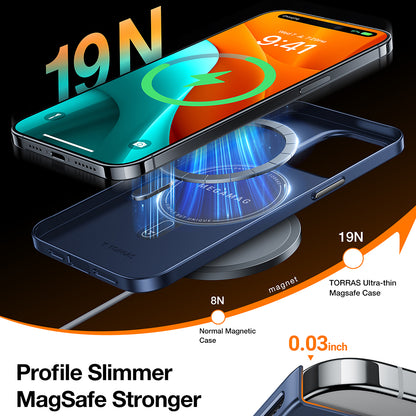 Capa MagSafe para Apple iPhone 15 Pro Max, Torras, OriginFit, Azul-marinho