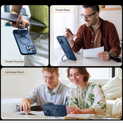 Capa MagSafe para Apple iPhone 15 Pro Max, Torras, Ostand, Azul-marinho