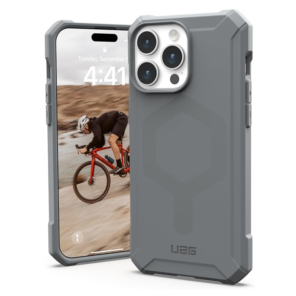 Capa MagSafe para Apple iPhone 15 Pro Max, Urban Armor Gear, Essential Armor, Prateada