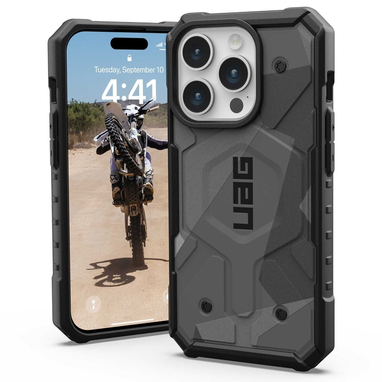 Capa MagSafe para Apple iPhone 15 Pro Max, Urban Armor Gear, Pathfinder SE Geo Camo, Camuflagem