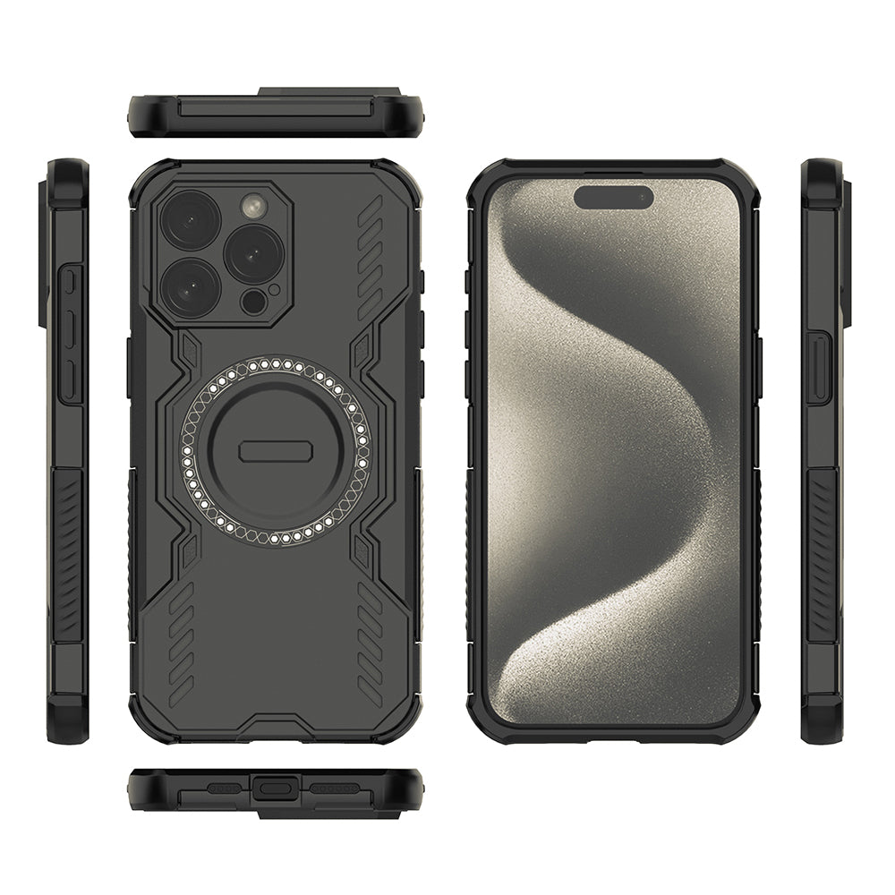 Capa MagSafe para Apple iPhone 15 Pro, Techsuit, ArmorMag, Preta