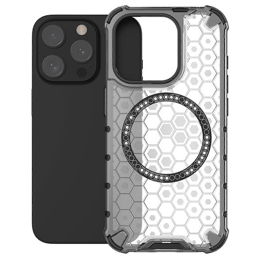 Capa MagSafe para Apple iPhone 15 Pro, Techsuit, HoneyComb Shield, Branca