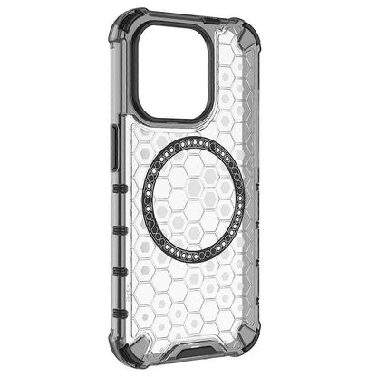 Capa MagSafe para Apple iPhone 15 Pro, Techsuit, HoneyComb Shield, Branca