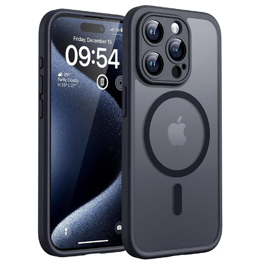 Capa MagSafe para Apple iPhone 15 Pro, Techsuit, PureFrost, Preto Satinado