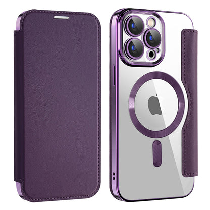 Capa MagSafe para Apple iPhone 15 Pro, Techsuit, SmartMag Book, Roxo