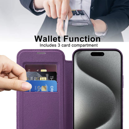Capa MagSafe para Apple iPhone 15 Pro, Techsuit, SmartMag Book, Roxo