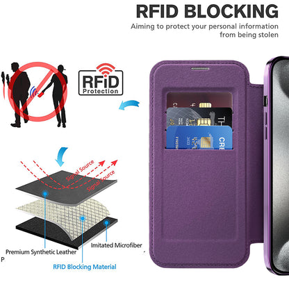 Capa MagSafe para Apple iPhone 15 Pro, Techsuit, SmartMag Book, Roxo