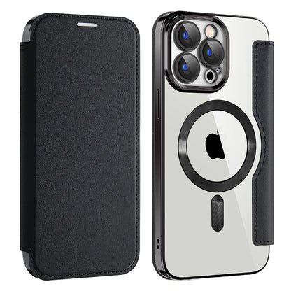 Capa MagSafe para Apple iPhone 15 Pro, Techsuit, SmartMag Book, Preta