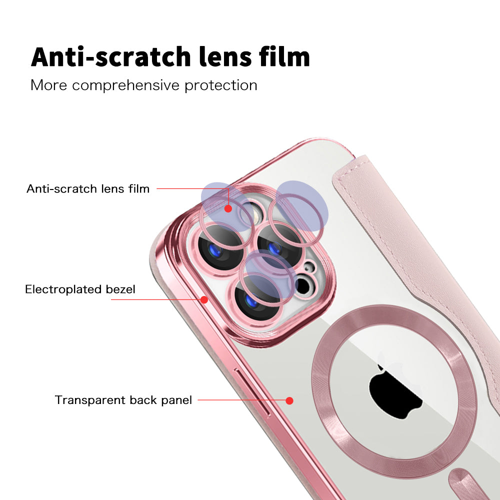 Capa MagSafe para Apple iPhone 15 Pro, Techsuit, SmartMag Book, Rosa