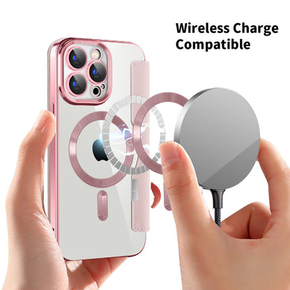 Capa MagSafe para Apple iPhone 15 Pro, Techsuit, SmartMag Book, Rosa