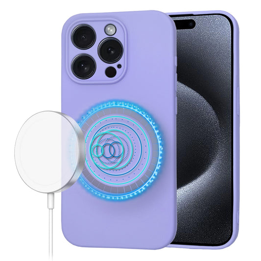 Capa MagSafe para Apple iPhone 15 Pro, Techsuit, SoftFlex, Roxo Claro
