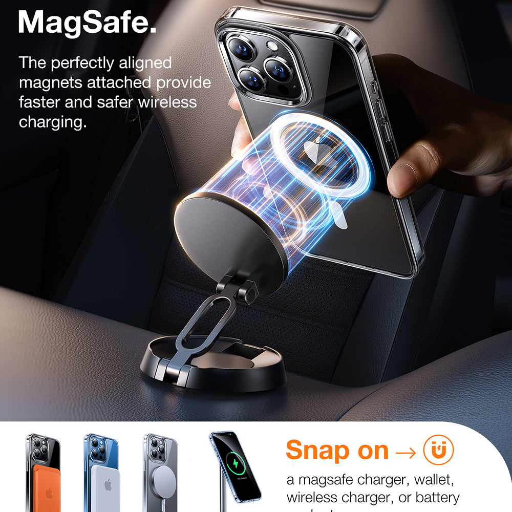 Capa MagSafe para Apple iPhone 15 Pro, Torras, Diamond, Transparente