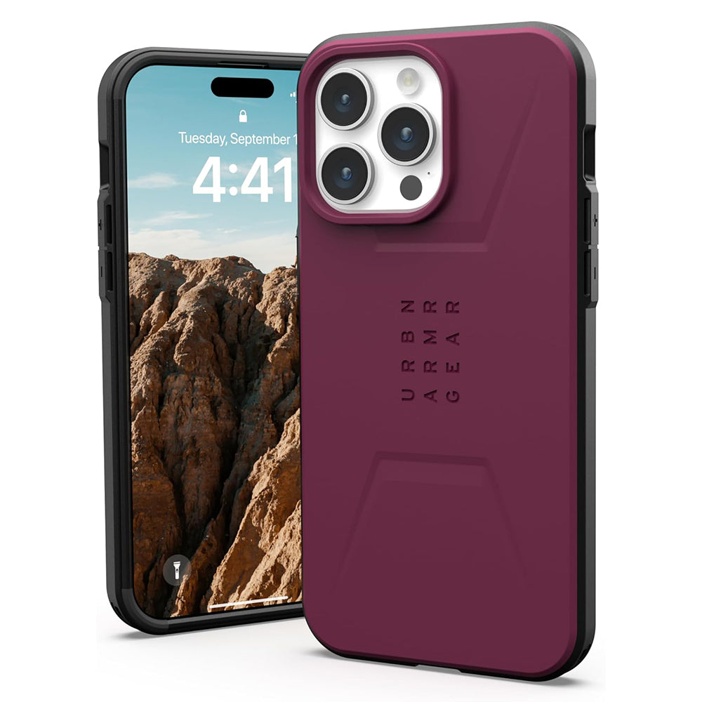 Capa MagSafe para Apple iPhone 15 Pro, Urban Armor Gear, Civilian, Vinho