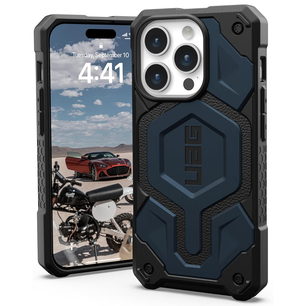 Capa MagSafe para Apple iPhone 15 Pro, Urban Armor Gear, Monarch Pro, Azul Marinho