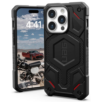 Capa MagSafe para Apple iPhone 15 Pro, Urban Armor Gear, Monarch Pro Kevlar, Preta