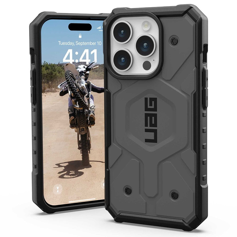 Capa MagSafe para Apple iPhone 15 Pro, Urban Armor Gear, Pathfinder, Prateada