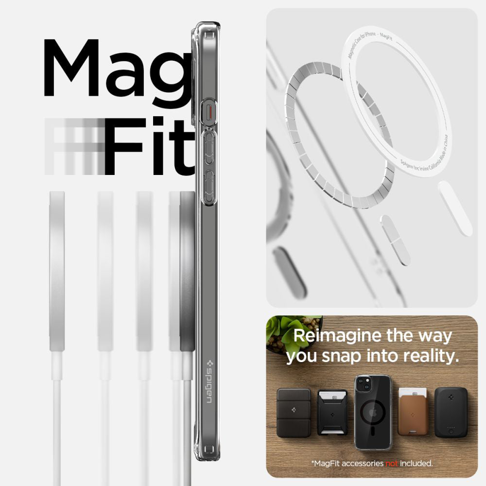 Capa MagSafe para Apple iPhone 15, Spigen, Ultra Hybrid, Preta ACS06803