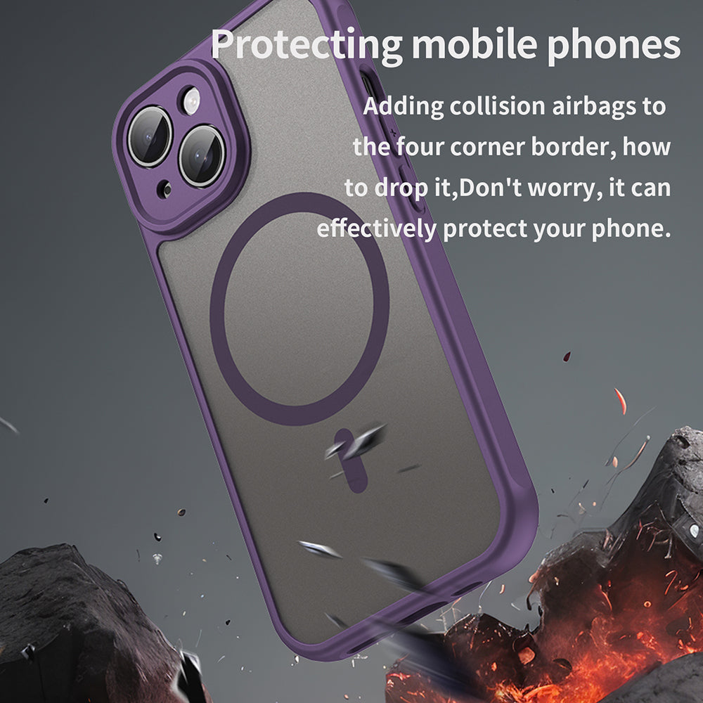 Capa MagSafe para Apple iPhone 15, Techsuit, HaloFrost II, Roxo