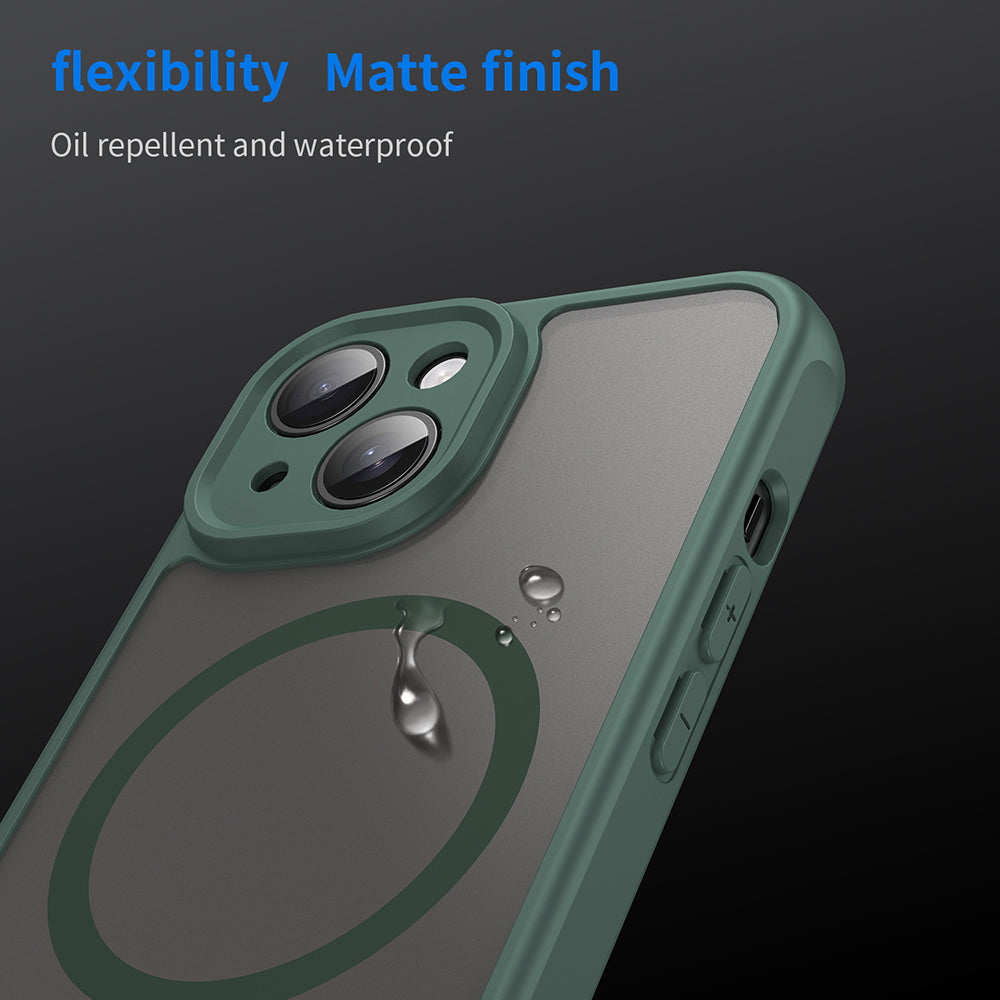 MagSafe Case for Apple iPhone 15, Techsuit, HaloFrost II, Green