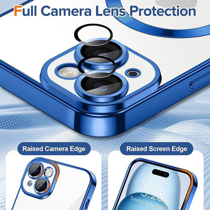 Capa MagSafe para Apple iPhone 15, Techsuit, Luxury Crystal, Azul Escuro