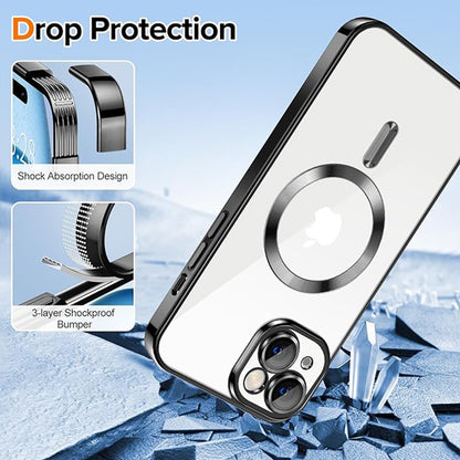 Capa MagSafe para Apple iPhone 15, Techsuit, Luxury Crystal, Preta