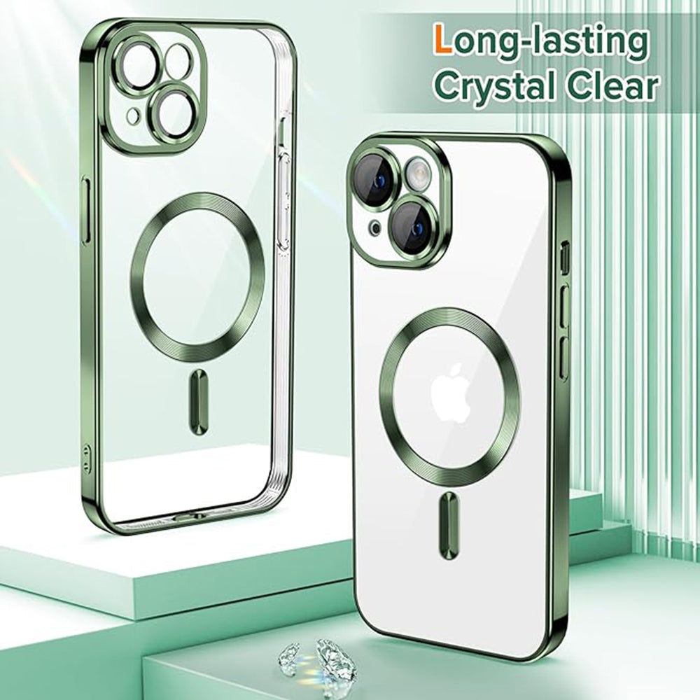 Capa MagSafe para Apple iPhone 15, Techsuit, Luxury Crystal, Verde Escuro