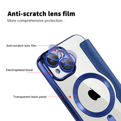 Capa MagSafe para Apple iPhone 15, Techsuit, SmartMag Book, Azul