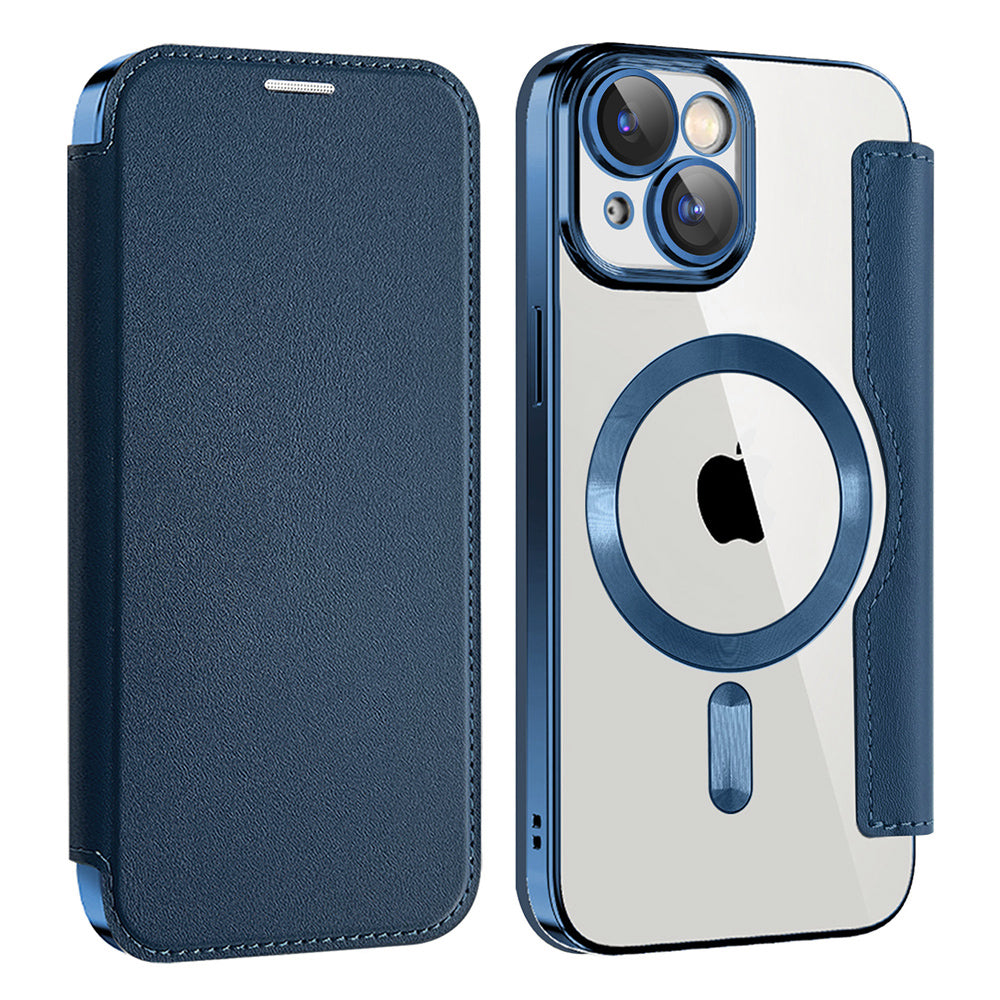 Capa MagSafe para Apple iPhone 15, Techsuit, SmartMag Book, Azul