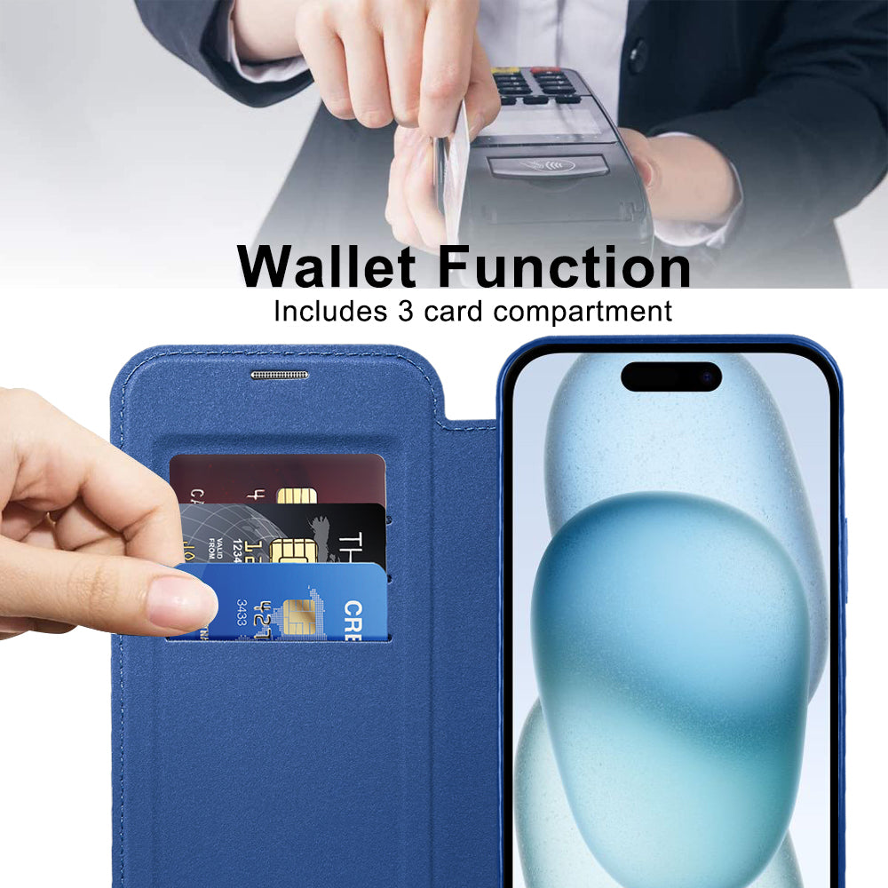 Capa MagSafe para Apple iPhone 15, Techsuit, SmartMag Book, Azul