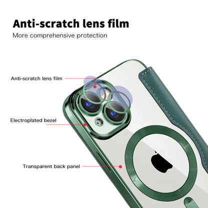 Capa MagSafe para Apple iPhone 15, Techsuit, SmartMag Book, Verde