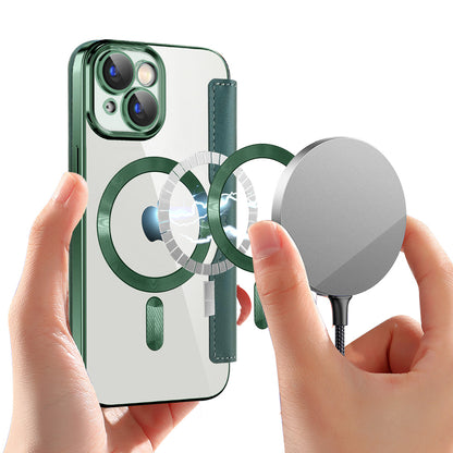 Capa MagSafe para Apple iPhone 15, Techsuit, SmartMag Book, Verde
