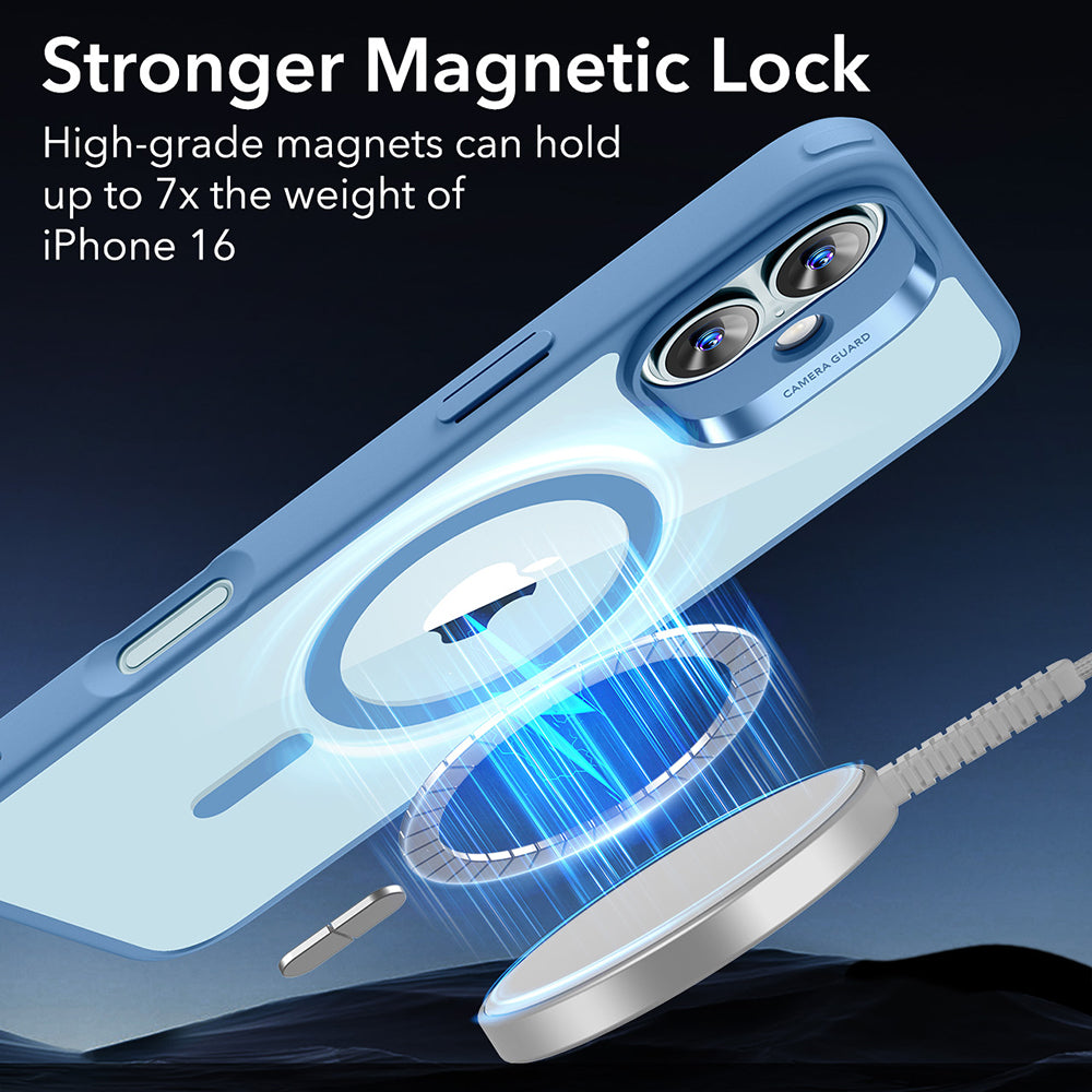 Capa MagSafe para Apple iPhone 16, ESR, Classic Hybrid, Azul Transparente