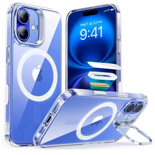 Capa MagSafe para Apple iPhone 16, ESR, Classic Hybrid Kickstand Slide, Transparente