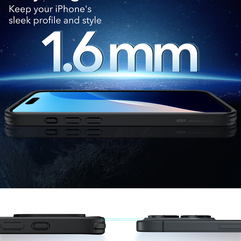 Capa MagSafe para Apple iPhone 16, ESR, Classic Hybrid, Preta Fosca