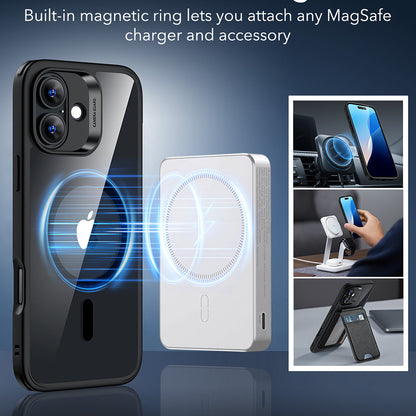 Capa MagSafe para Apple iPhone 16, ESR, Classic Hybrid, Preta Transparente