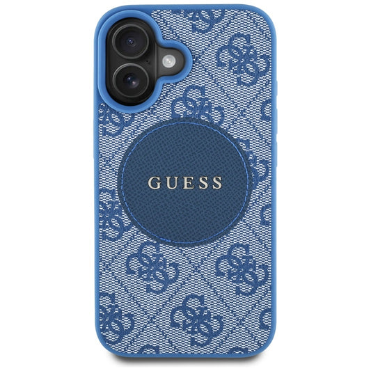 Capa MagSafe para Apple iPhone 16, Guess, 4G Circle Classic Logo, Azul