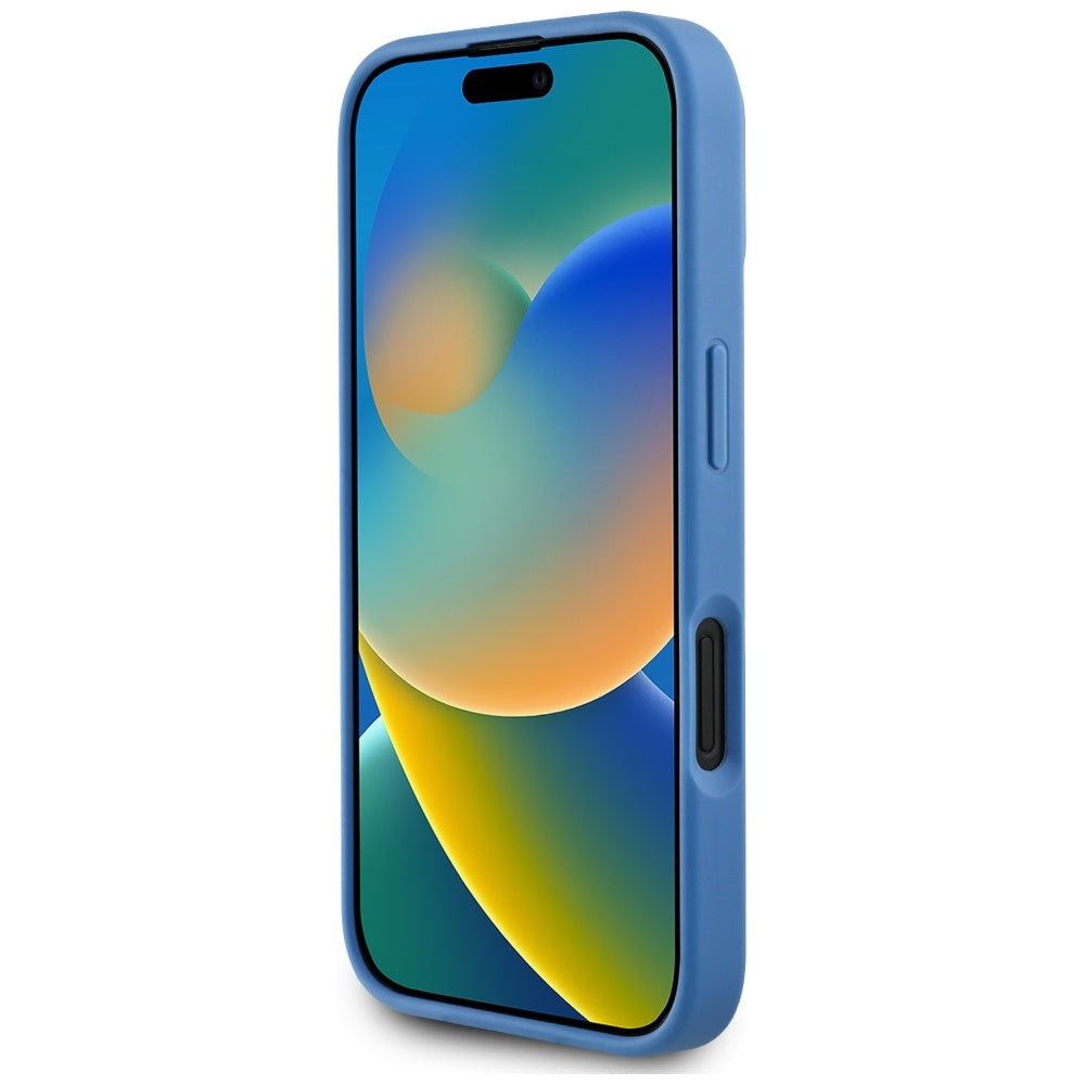 Capa MagSafe para Apple iPhone 16, Guess, 4G Circle Classic Logo, Azul