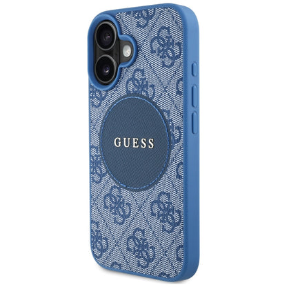 Capa MagSafe para Apple iPhone 16, Guess, 4G Circle Classic Logo, Azul