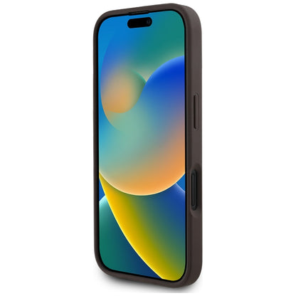 Capa MagSafe para Apple iPhone 16, Guess, 4G Circle Classic Logo, Castanho