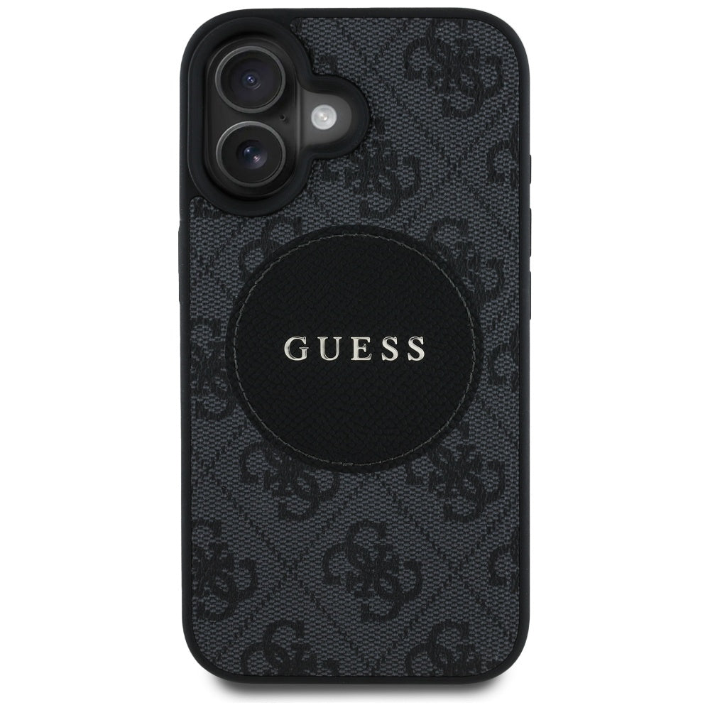 Capa MagSafe para Apple iPhone 16, Guess, 4G Circle Classic Logo, Preta