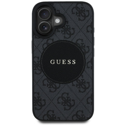 Capa MagSafe para Apple iPhone 16, Guess, 4G Circle Classic Logo, Preta