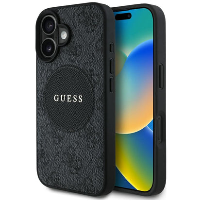 Capa MagSafe para Apple iPhone 16, Guess, 4G Circle Classic Logo, Preta