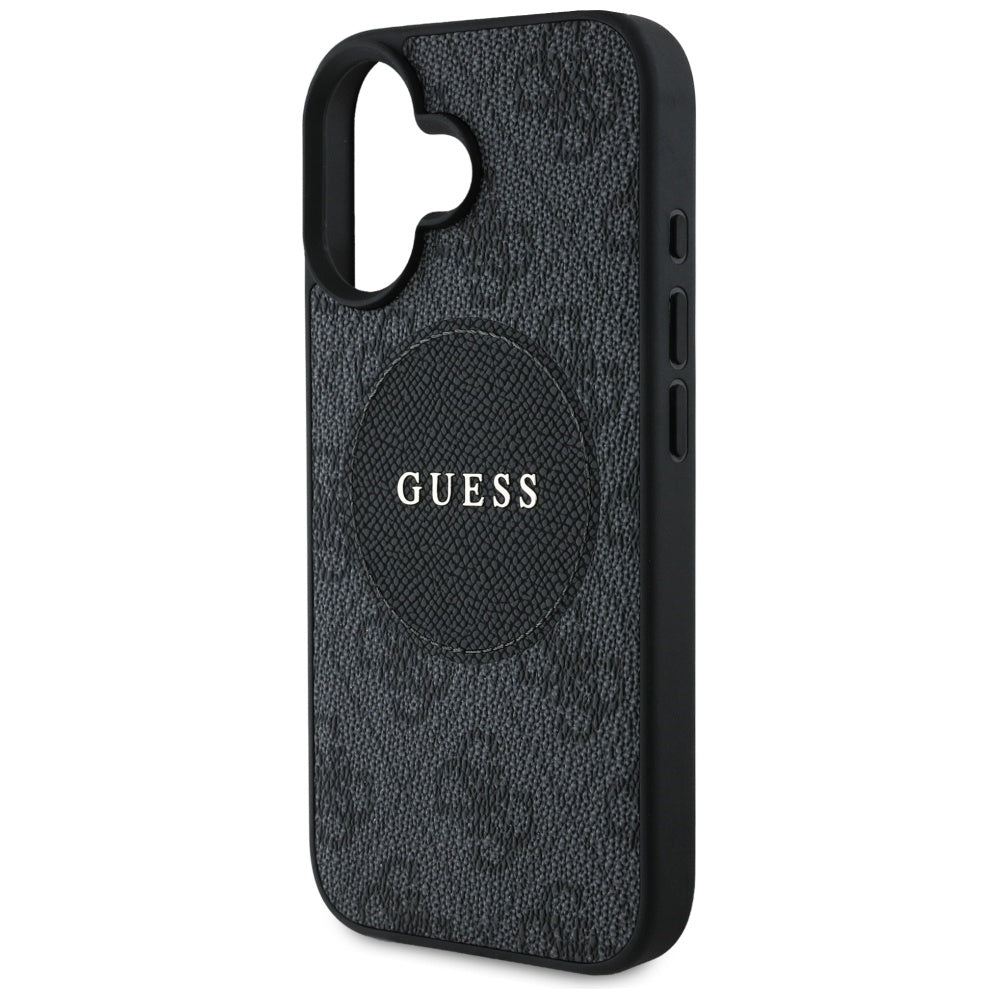 Capa MagSafe para Apple iPhone 16, Guess, 4G Circle Classic Logo, Preta