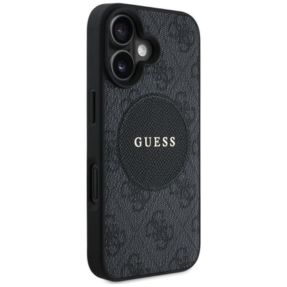 Capa MagSafe para Apple iPhone 16, Guess, 4G Circle Classic Logo, Preta